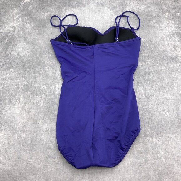 Magicsuit Swimsuit‎ Women 10 Purple Ruched Drape Padded Nylon Spandex 1pc VTG - Picture 6 of 10